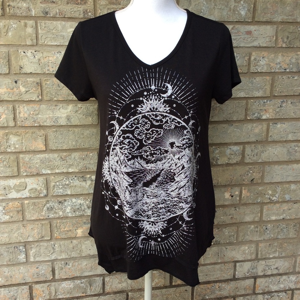 Style & Co Black V neck T-Shirt  XS